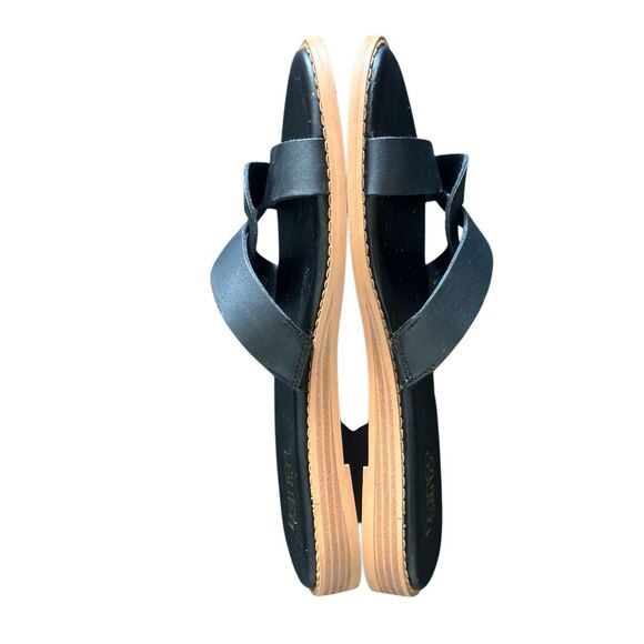 Franco Sarto Black Flat Leather Slides Sandals Women’s Size 8 - Picture 7 of 9